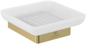 IDS Seifenschale CONCA eckig, mit Wandhalter brushed gold IDEAL STANDARD