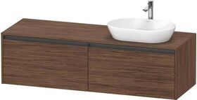 Duravit Waschtischunterbau Ketho.2 1600x459x550mm Be rechts nussbaum dunkel