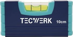 Wasserwaage 10cm Alu.blau ± 1,0 mm/m TECWERK