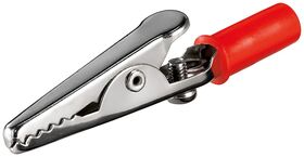 Krokodilklemme mit Schraube, Rot- VPE: 10