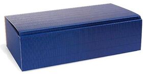 Flaschengeschenkkarton Maße 361x188x94mm saphirblau offene Welle saphirblau - VPE: 25