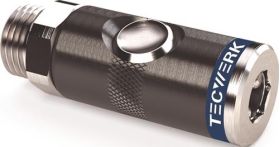 Druckknopf-Sicherheitskupplung DN 7,4,AG AluNBR Gew.G 3/8 Zoll 16,66mm TECWERK