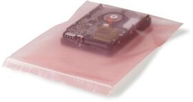 Druckverschlussbeutel antistatisch Maße 200x250mm S.100µ rosa aminfreies LDPE - VPE: 100