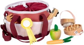 Pferdepflegeset mit Tasche rot