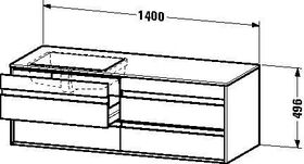 Duravit Waschtischunterbau KETHO 500x1400x496mm WT rechts lichtblau matt