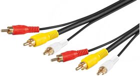 Composite Audio-Video-Anschlusskabel, 3x Cinch mit RG59-Videoleitung, 1.5m- VPE: 1