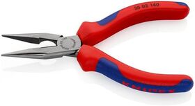 Flachrundzange L.140mm flach/rund ger.pol.Mehrkomp.-Hüllen KNIPEX