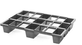 Kunststoffpalette Maße 600x800x120 mm 1/2 EURO anthrazit o.Antirutschkante - VPE: 6