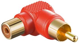 Cinch-Adapter 90°, rot, Rot- VPE: 10