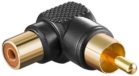 Cinch-Adapter 90°, schwarz, Schwarz- VPE: 10