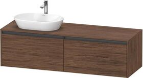 Duravit Waschtischunterbau Ketho.2 1600x459x550mm Be links nussbaum dunkel