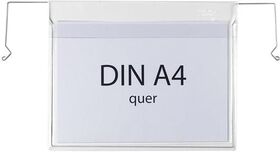 Drahtbügeltasche Maße 230x302mm A4 S.180µ quer m.Klappe PVC-Weichfolie TRANSPAK - VPE: 200