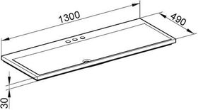 Keuco Mineralguss-WT ROYAL REFLEX m 3L-Boh we alpin 1300x30x490mm KEUCO