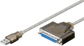 USB-Druckerkabel, Transparent, 1.5m- VPE: 1