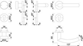 Rosettengrt.Tro.E58/42KV/42KVS/1430Z VA F69 rd.PZ DIN L/R fl.D/K HOPPE