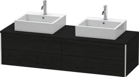 Duravit Waschtischunterbau XSQUARE 400x1600x548mm f 2 Becken eiche schwarz