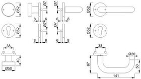 Rosettengrt.Paris E58/42KV/42KVS/138Z VA F69 rd.PZ DIN L/R fl.D/K HOPPE