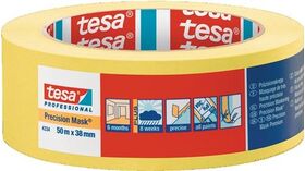 Präzisionskrepp 4334 glatt gelb L.50m B.38mm Rl.TESA - VPE: 4