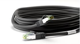 RJ45 (CAT 6A, 500 MHz) Patchkabel mit CAT 8.1 S/FTP Rohkabel, schwarz, 20m- VPE: 1