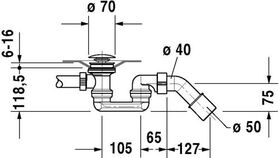 Duravit Spezial-Ab-/Überlaufgarnitur chrom