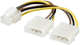 PC Grafikkarten-Stromkabel/Stromadapter, PCI-E/PCI Express 6-Pin, 0.15m- VPE: 1