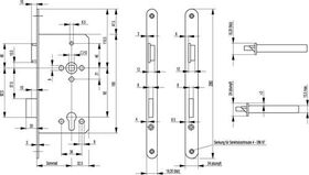 Haustür-Einsteckschloss 0024 PZW 24/65/92/10mm DIN R silber ktg.BKS