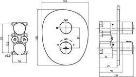 V&B Fertigmontageset ANTAO Therm. m Einw-Meng. 184x221x134mm chrom
