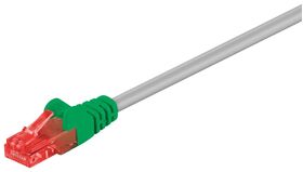 CAT 6 Crossover-Patchkabel, U/UTP, grau, grün, 1m- VPE: 1