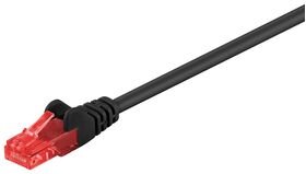 CAT 6 Patchkabel, U/UTP, schwarz, 0.25m- VPE: 1