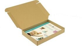 Klappschachtel 1-wellig Maße 301x213x45mm A4 Qualität 1.3E Steckverschluss - VPE: 25