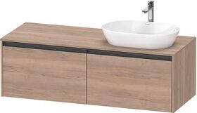 Duravit Waschtischunterbau Ketho.2 1400x459x550mm Be links betongrau matt
