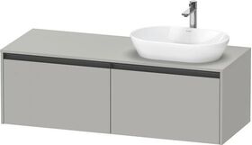 Duravit Waschtischunterbau Ketho.2 1400x459x550mm Be rechts betongrau matt