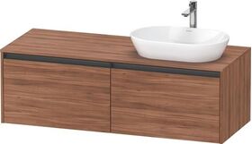 Duravit Waschtischunterbau Ketho.2 1400x459x550mm Be rechts nussbaum natur