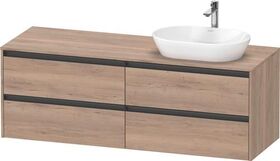 Duravit Waschtischunterbau Ketho.2 1600x568x550mm Be rechts eiche schwarz