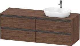 Duravit Waschtischunterbau Ketho.2 1600x568x550mm Be rechts nussbaum dunkel