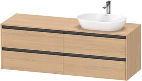 Duravit Waschtischunterbau Ketho.2 1600x568x550mm Becken rechts eiche natur