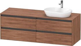Duravit Waschtischunterbau Ketho.2 1600x568x550mm Be rechts nussbaum natur