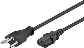 Kaltgerätekabel Schweiz, 2 m, Schwarz, (3*0,75 mm²), 2m- VPE: 1