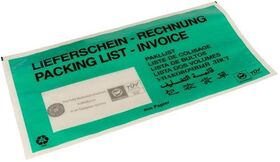 Dokumententaschen Maße 240x131mm 100% Papier grün TRANSPAK - VPE: 1000