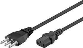 Kaltgerätekabel Italien, 1,8 m, Schwarz, (3*0,75 mm²), 1.8m- VPE: 1