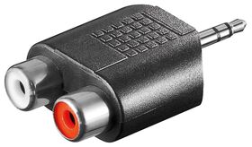 Cinch-Adapter, AUX-Klinke 3,5-mm-Stecker zu 2x Stereo-Buchse, Klinke3,5mmStecker(3-Pin,stereo)- VPE: 10