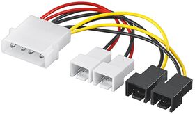 PC-Lüfter Stromkabel/Stromadapter, 5.25 Stecker zu Lüfter 2x 12 V/2x 5 V, 0.15m- VPE: 1