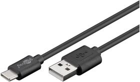 USB 2.0 Kabel USB-C™ auf USB A, schwarz, 1m- VPE: 1