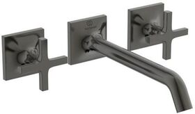 IDS Wand-Waschtischarmatur JOY NEO Bausatz 2, Kreuzgriffe magnetic grey IDEAL STANDARD