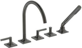 IDS Zweißriff-5-Loch-Badearmatur JOY NEO mit Auslauf, Hebelgriffe magnetic grey IDEAL STANDARD