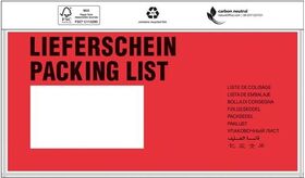 Dokumententaschen Standard Maße 240x110mm DIN-lang m.Druck Lieferschein TRANSPAK - VPE: 1000