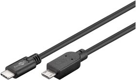 USB 2.0 Kabel USB-C™ auf Micro-B 2.0, Schwarz, 1m- VPE: 1