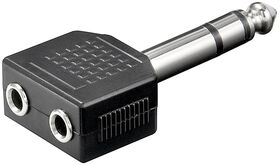 Kopfhörer-Adapter, AUX-Klinke 6,35 mm zu 2x 3,5 mm- VPE: 10