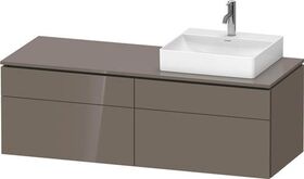 Duravit Waschtischunterbau L-CUBE 1420x482x550mm fla gr hgl o ES
