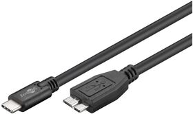 USB-C™ auf Micro-B 3.0 Kabel, schwarz, 1m- VPE: 1